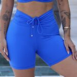 Short cós alto com franzido