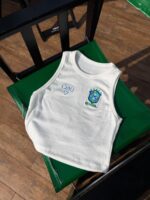 Cropped ribana branca escudo