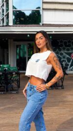 Cropped algodão leve branca - Imagem 2