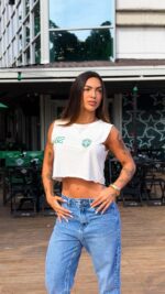 Cropped algodão leve branca